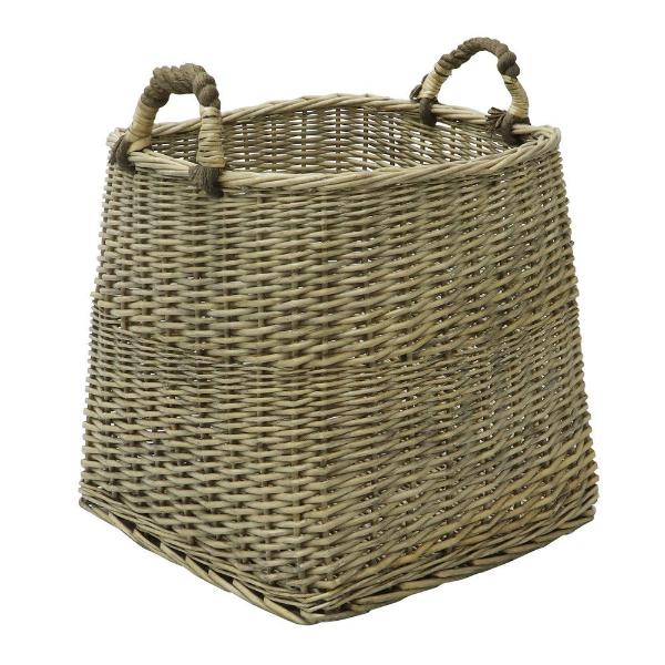 Square Antique Wash Log Basket