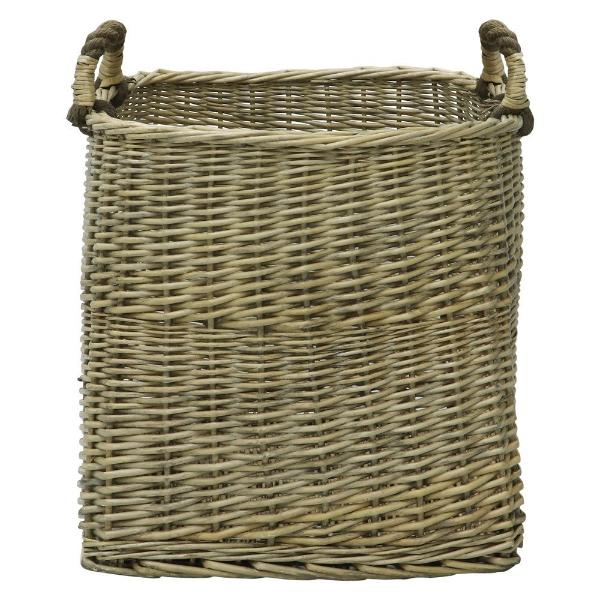 Square Antique Wash Log Basket