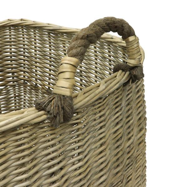 Square Antique Wash Log Basket