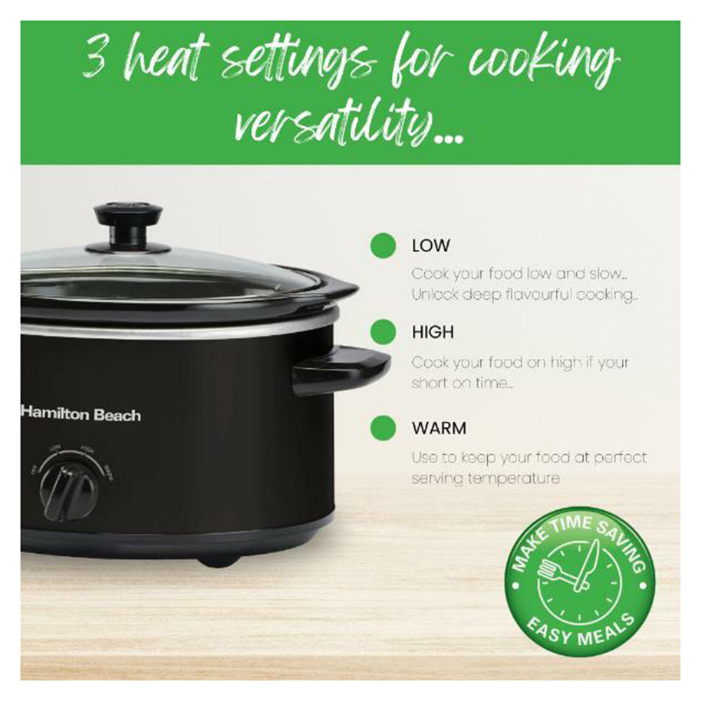 HamiltonBeach 3.5L Black Slow Cooker