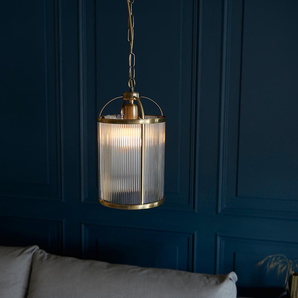 Endon Lambeth Ribbed Pendant