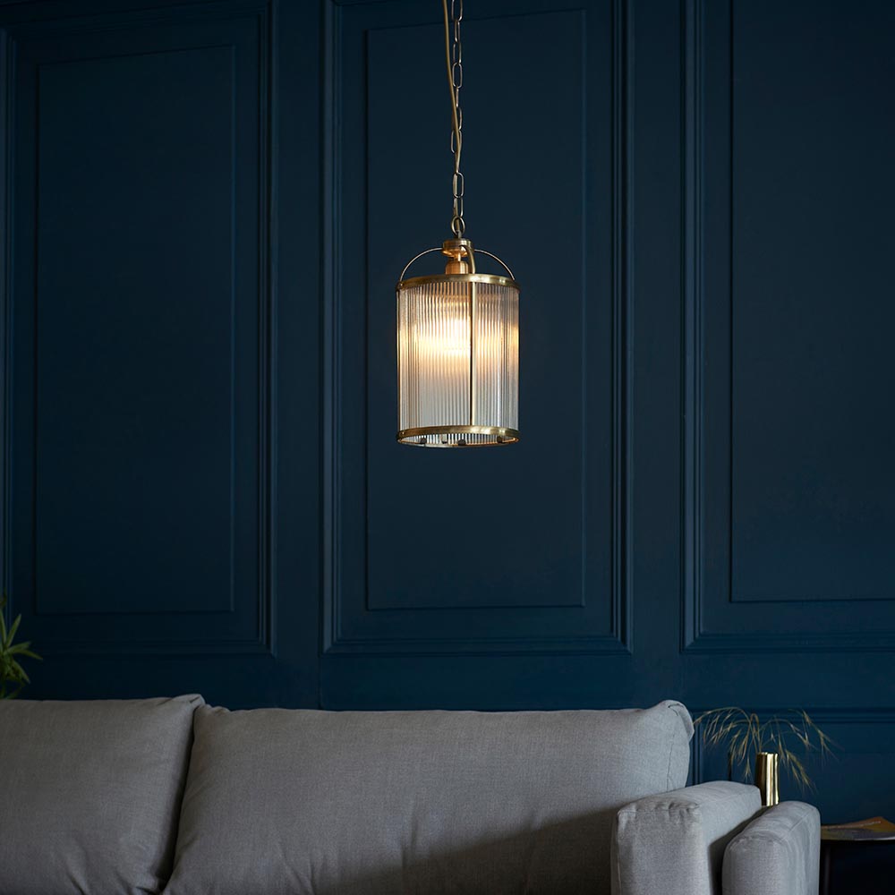 Endon Lambeth Ribbed Pendant