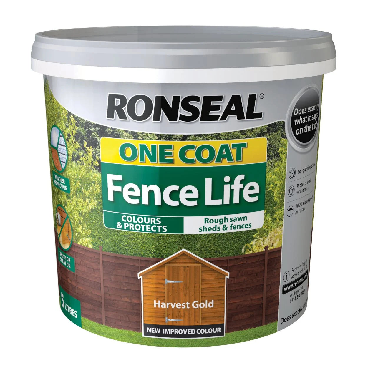 Ronseal One Coat Fence Life 5L - Harvest Gold