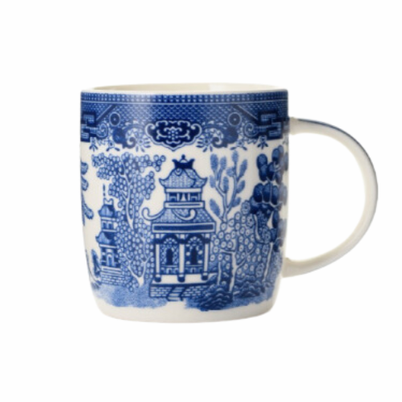 Blue Willow Barrel Mug 12 oz