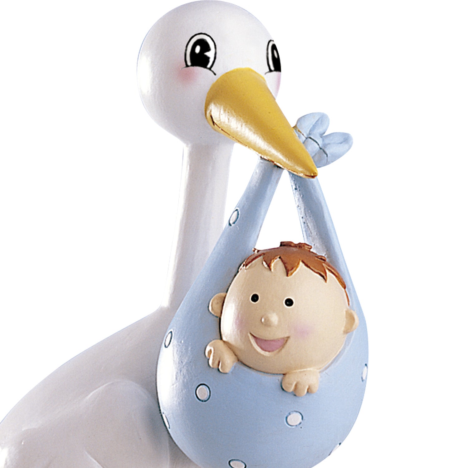 Christening Baby Boy Stork 18cm