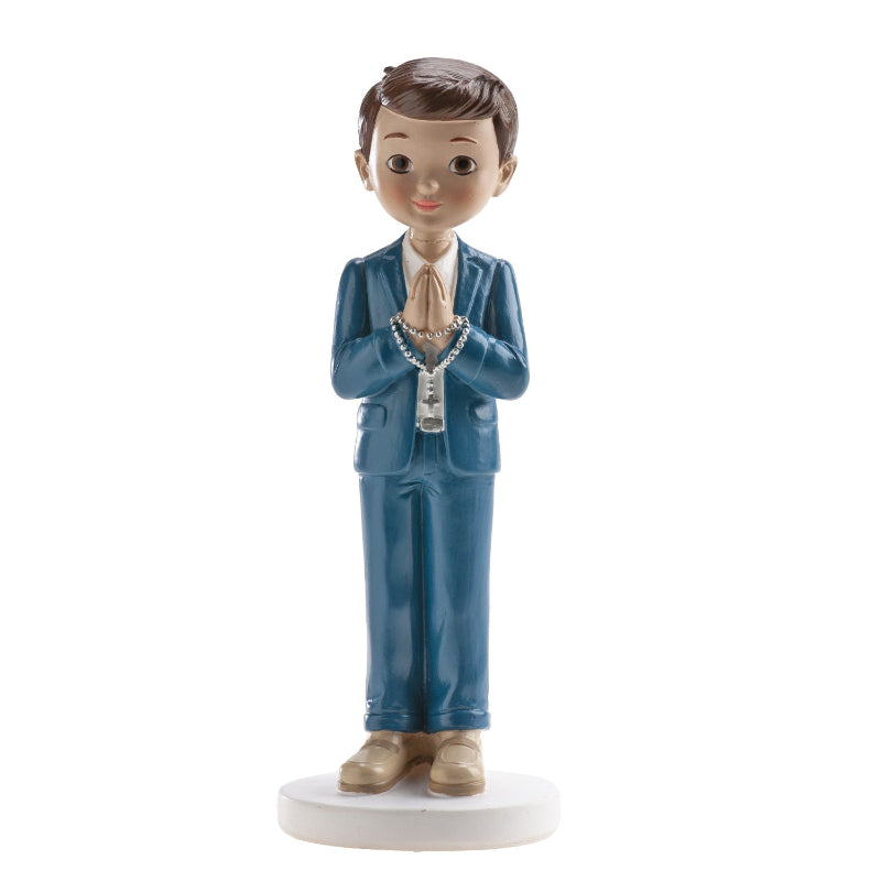 COMMUNION BOY NAVY BLUE ROSARY 16CM Cake Topper