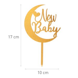 Cake Topper New Baby Golden Moon