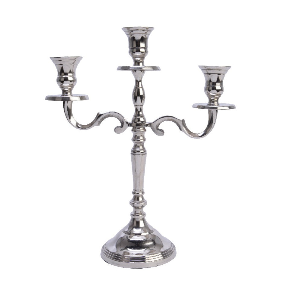 Kaemingk Polished Nickel Christmas Candle Holder 30cm