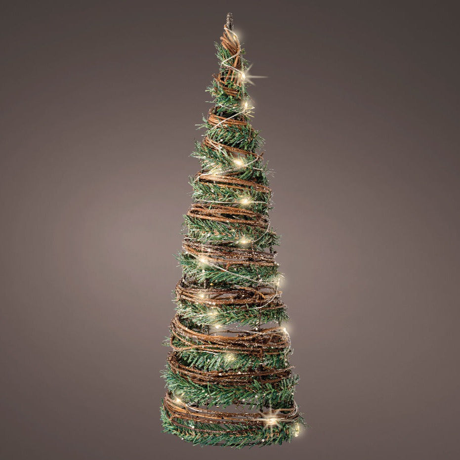 Kaemingk LED Rattan Cone Christmas Tree Decoration