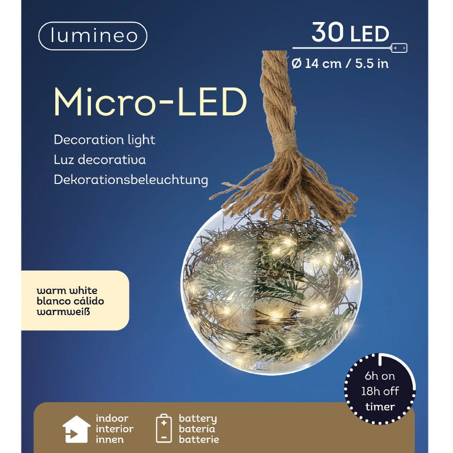 Kaemingk LED Bauble Christmas Decoration 14cm