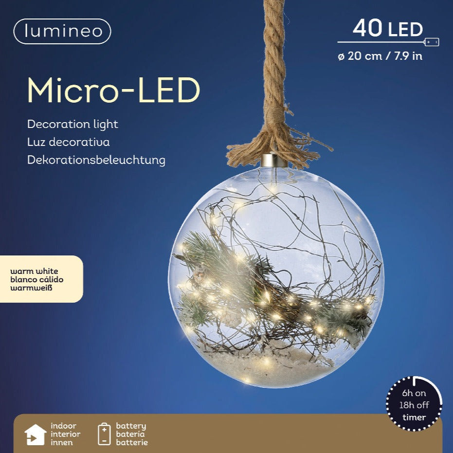 Kaemingk LED Bauble Christmas Decoration 20cm