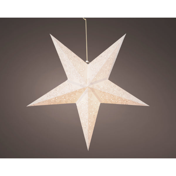 Kaemingk White Paper Christmas LED Star Decoration