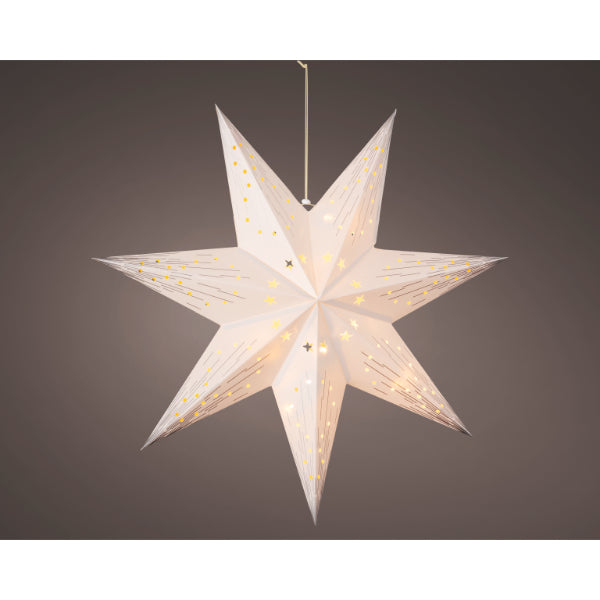 Kaemingk Warm White Paper Christmas LED Star Decoration