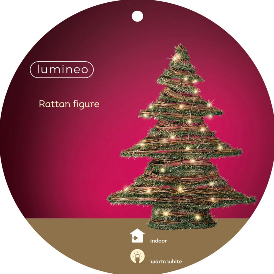 Kaemingk Rattan LED Christmas Tree Decoration