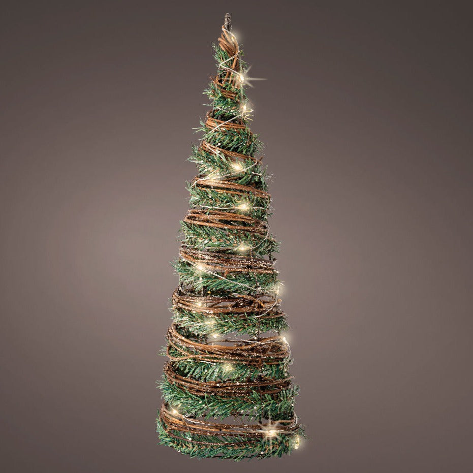 Kaemingk Rattan LED Christmas Tree Decoration