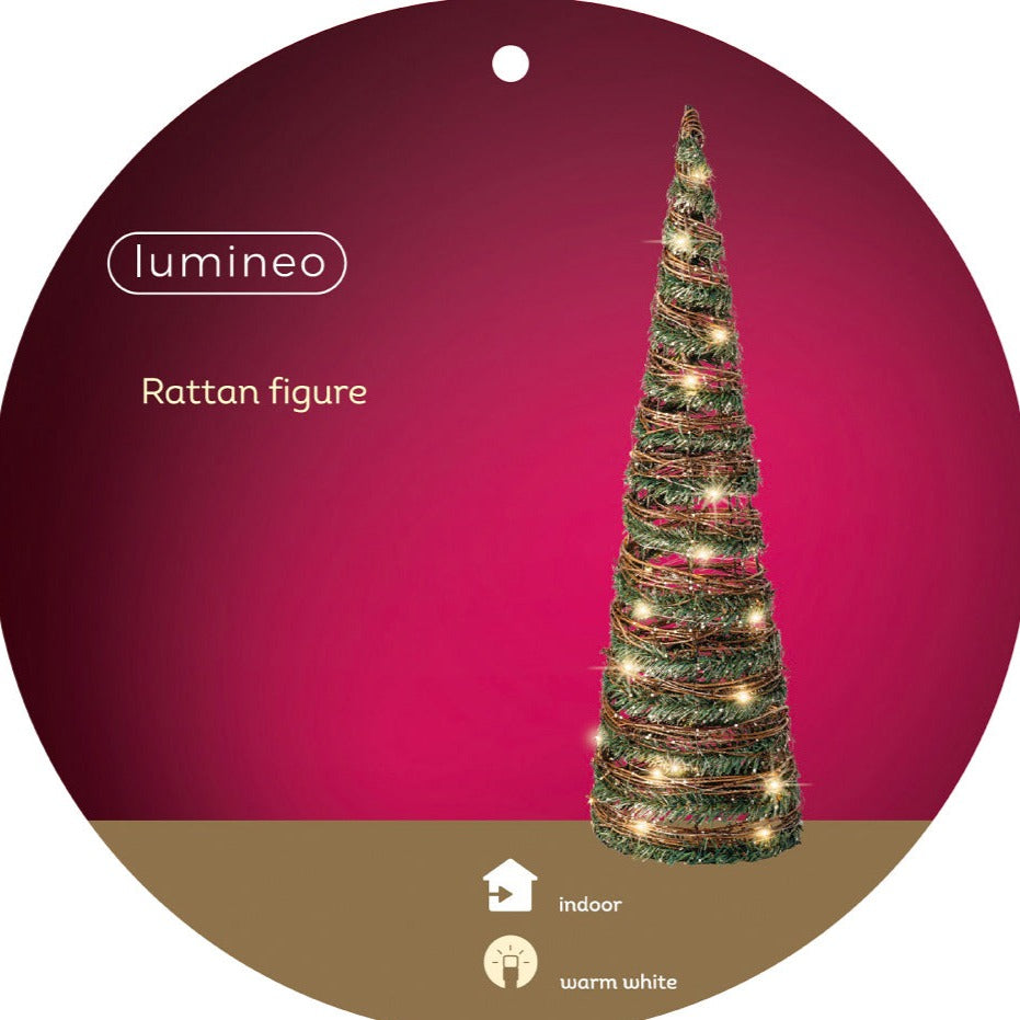 Kaemingk Rattan LED Christmas Tree Decoration