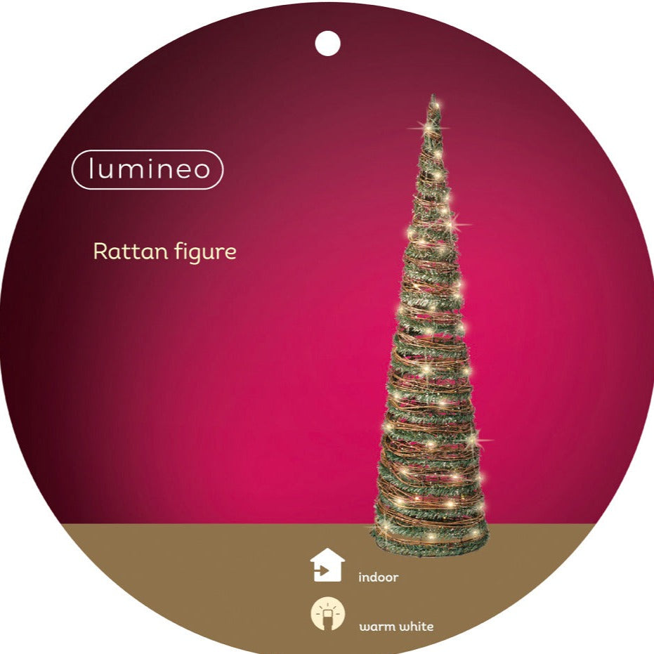 Kaemingk Rattan LED Christmas Tree Decoration