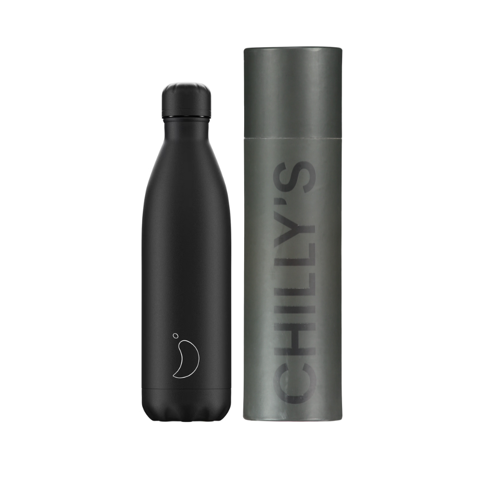 Chilly's Mono Black Insulated Drinks Bottle 750ml