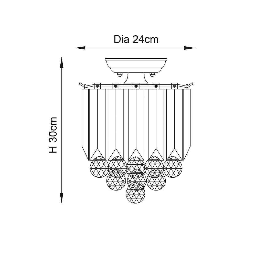 Endon Fargo Ceiling 2 Light Flush Chrome