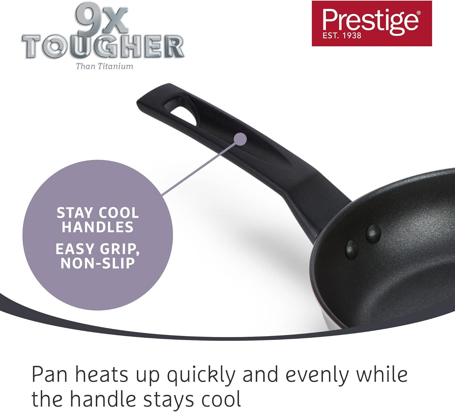 Prestige 9 X Tougher Stainless Steel Frying Pan 31cm