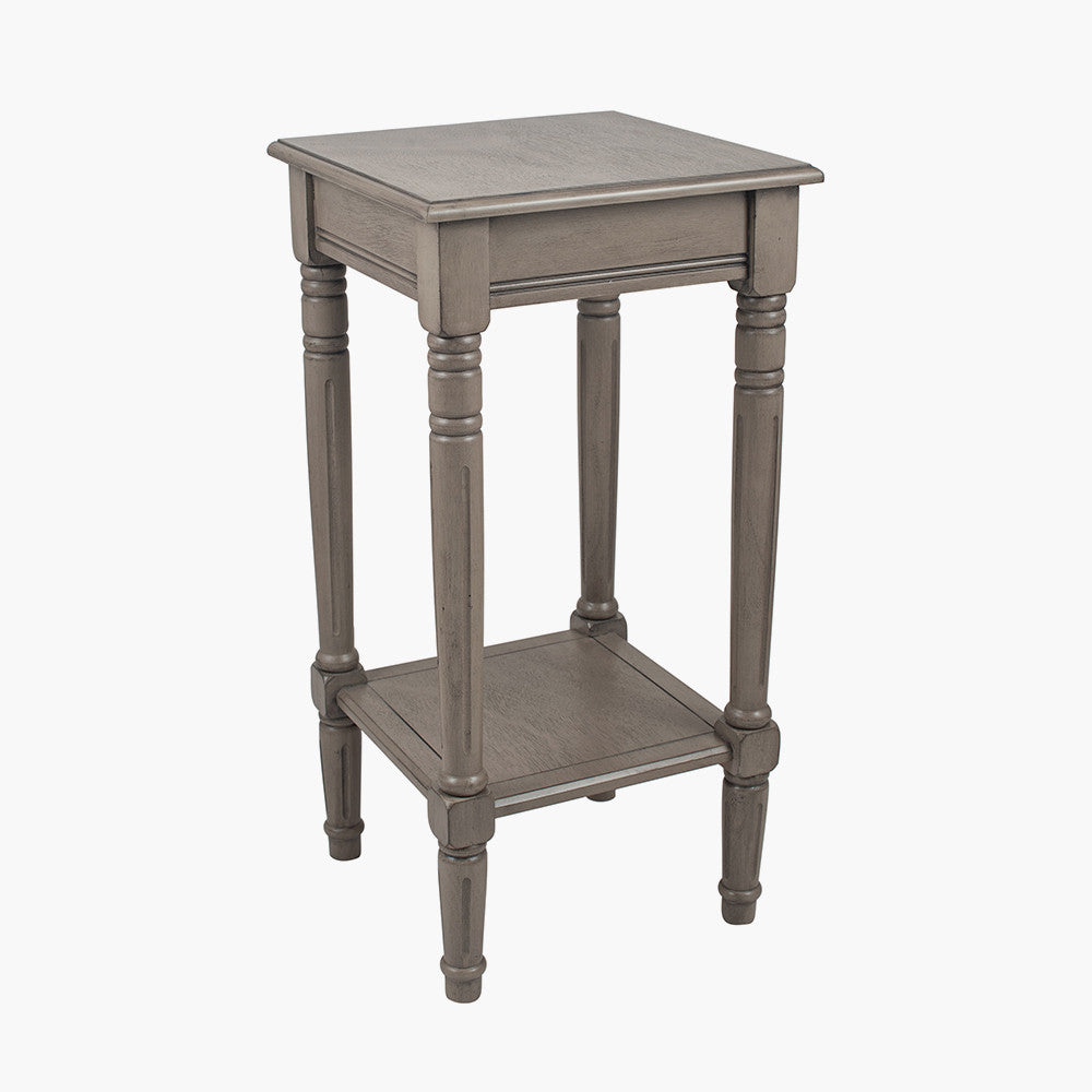 Heritage Taupe Pine Wood Accent Table