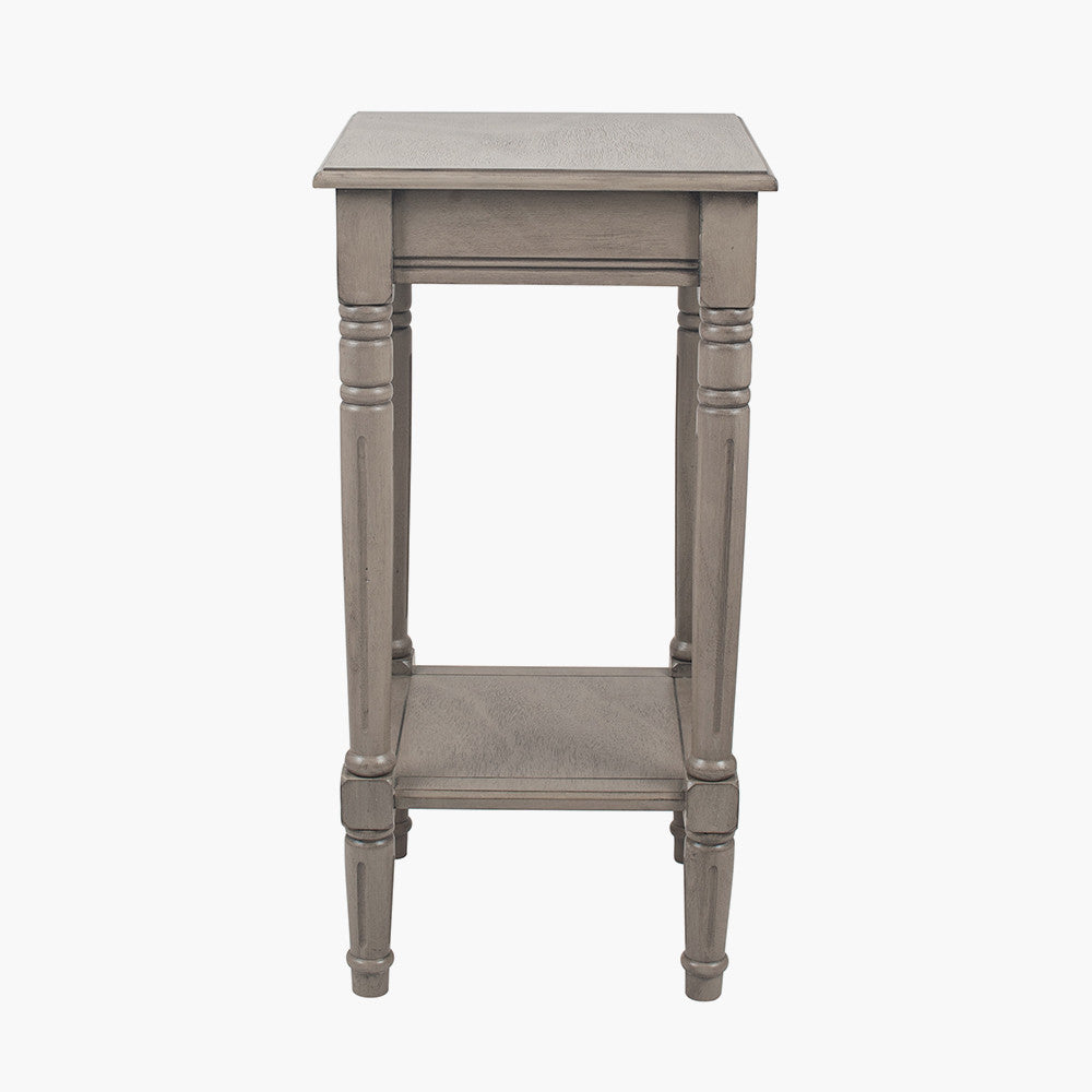 Heritage Taupe Pine Wood Accent Table