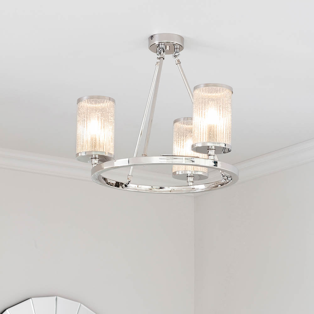 Endon Easton 3 Light Semi Flush