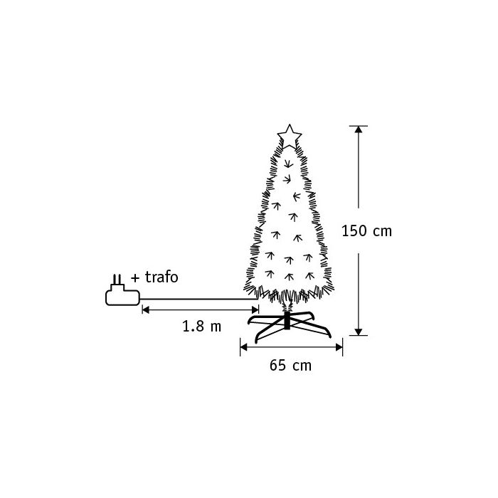 Abbey Christmas Tree Multicoloured Fibre Optic 185 LED 150cm