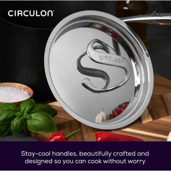 Circulon Style Hard Anodised 3 Piece Saucepan Set