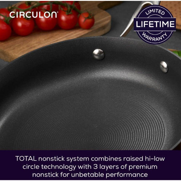 Circulon Style Hard Anodised 3 Piece Saucepan Set