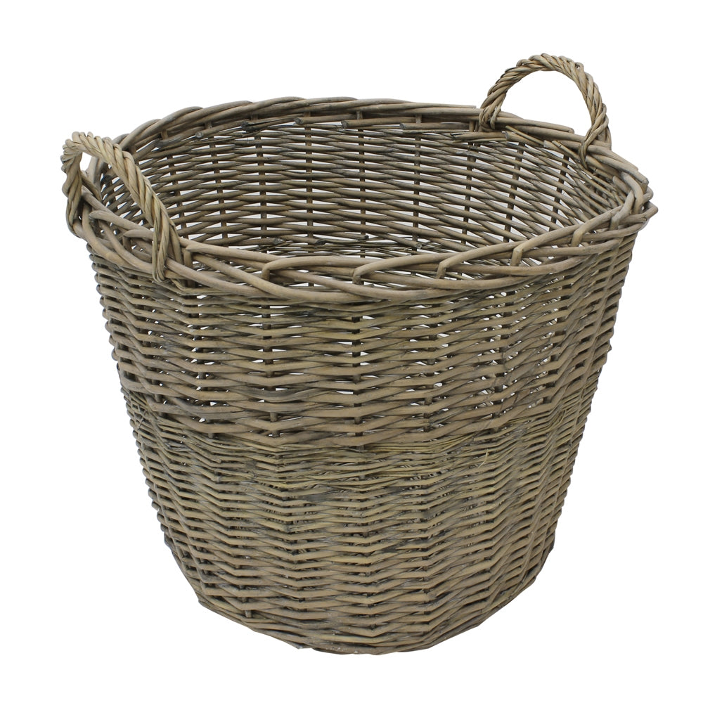 Round Chunky Willow Log Basket 47x50cm