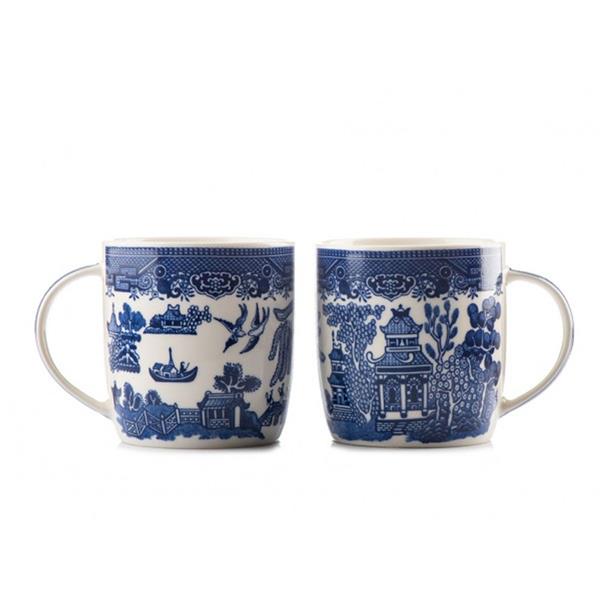 Blue Willow Barrel Mug 12 oz