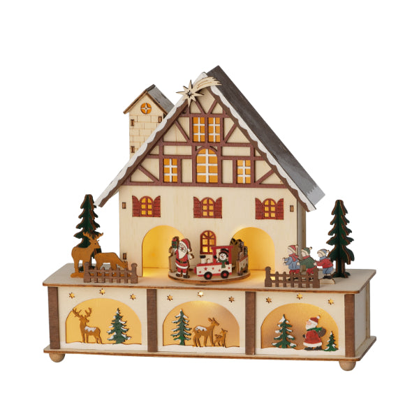 Kaemingk Wooden Christmas Santa Train Scene