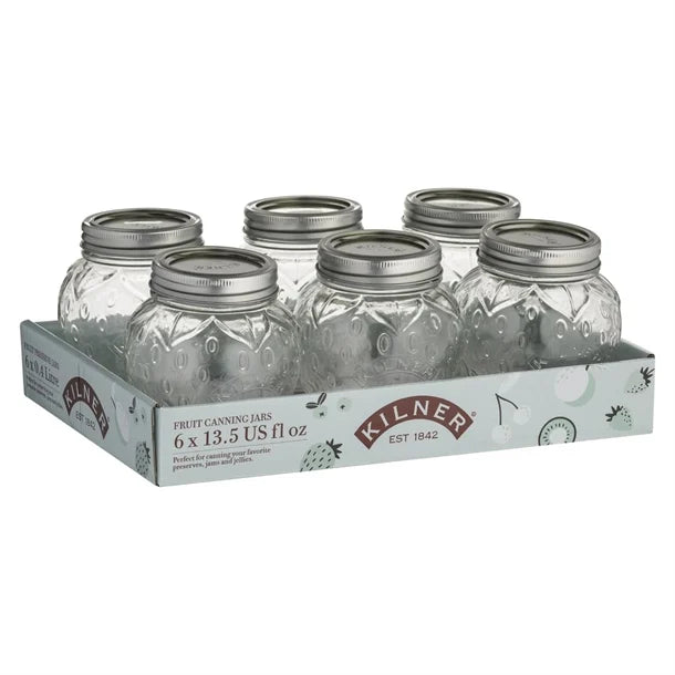 Kilner Tray of 6 400ml Strawberry Preserve Jars