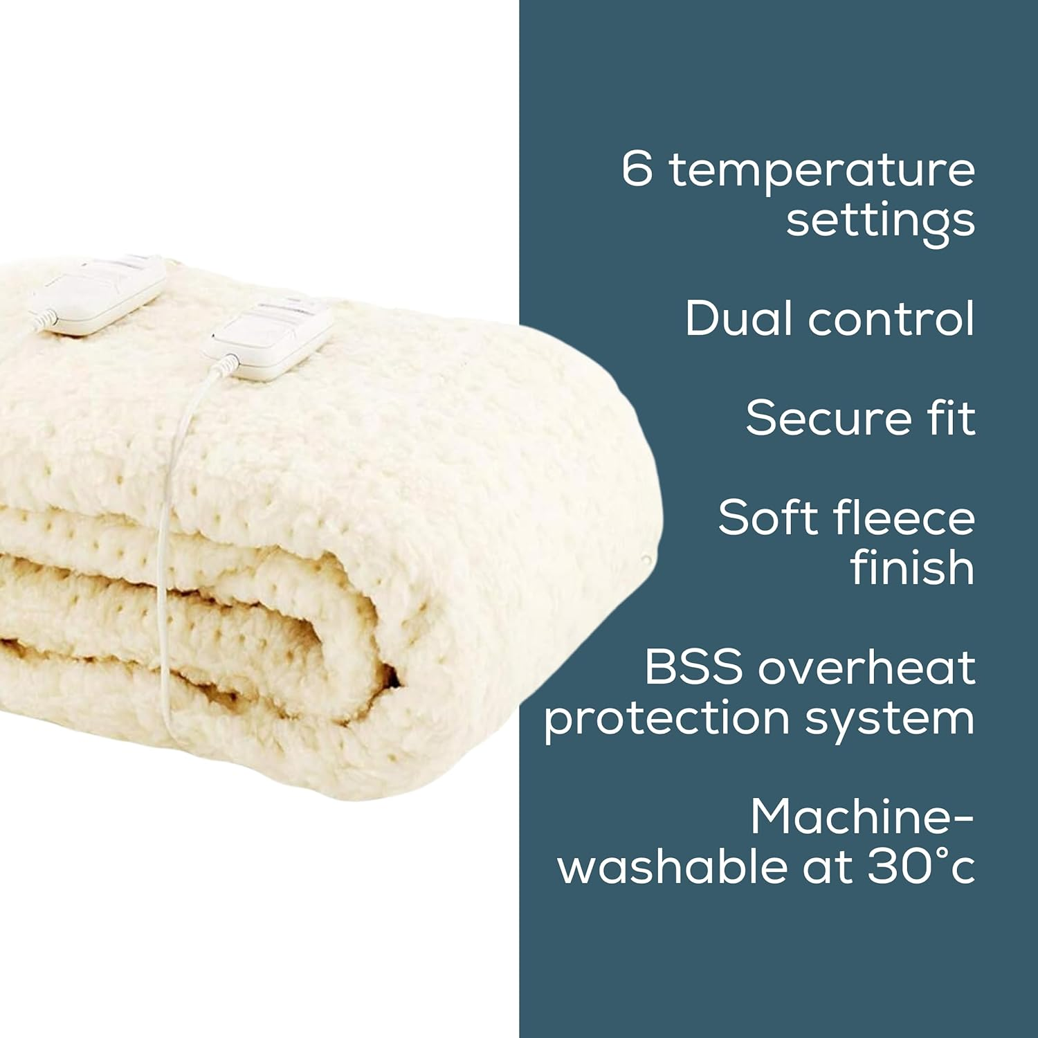 Monogram King Size Fleece Dual Control Electric Blanket