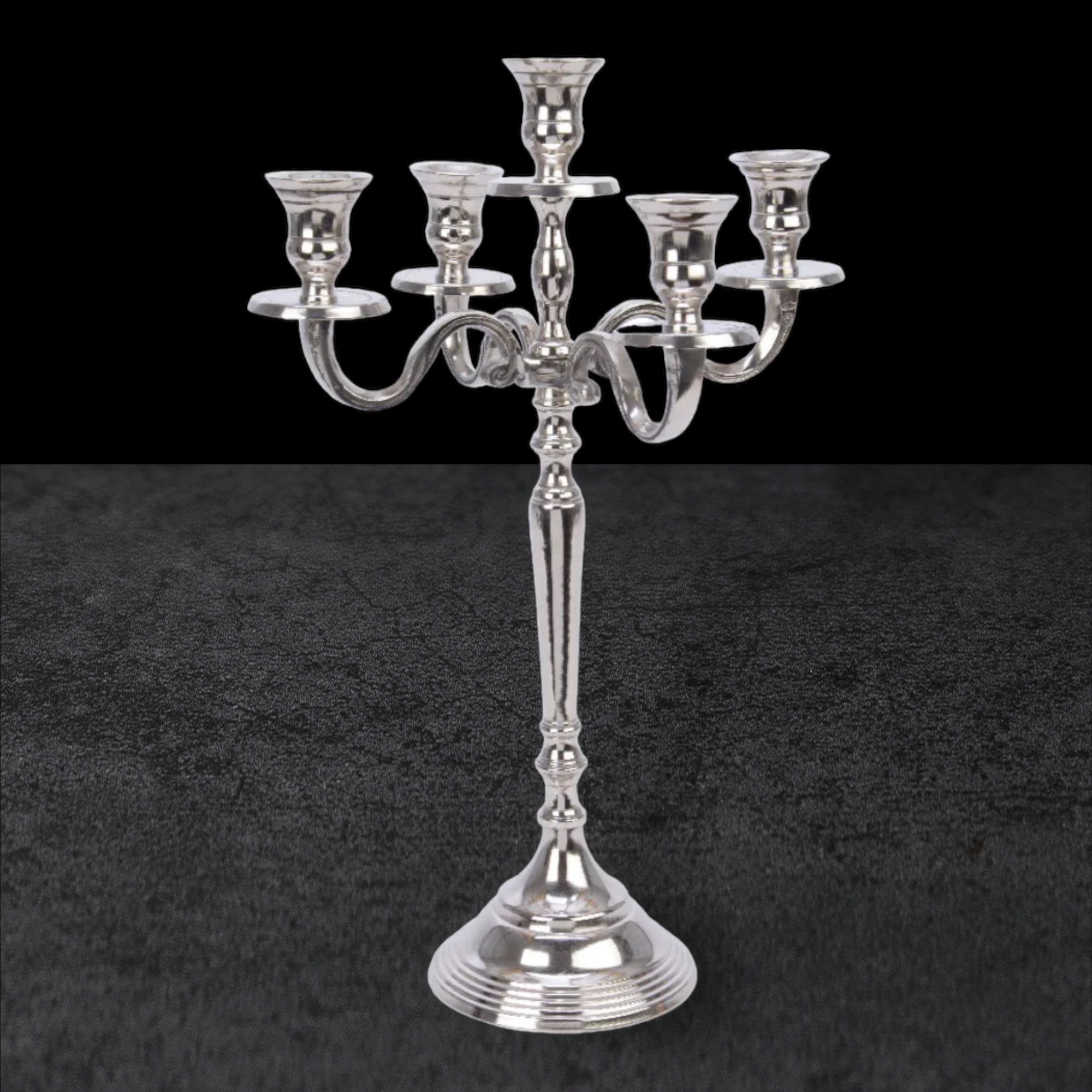 Kaemingk Polished Nickel Christmas Candle Holder 40cm