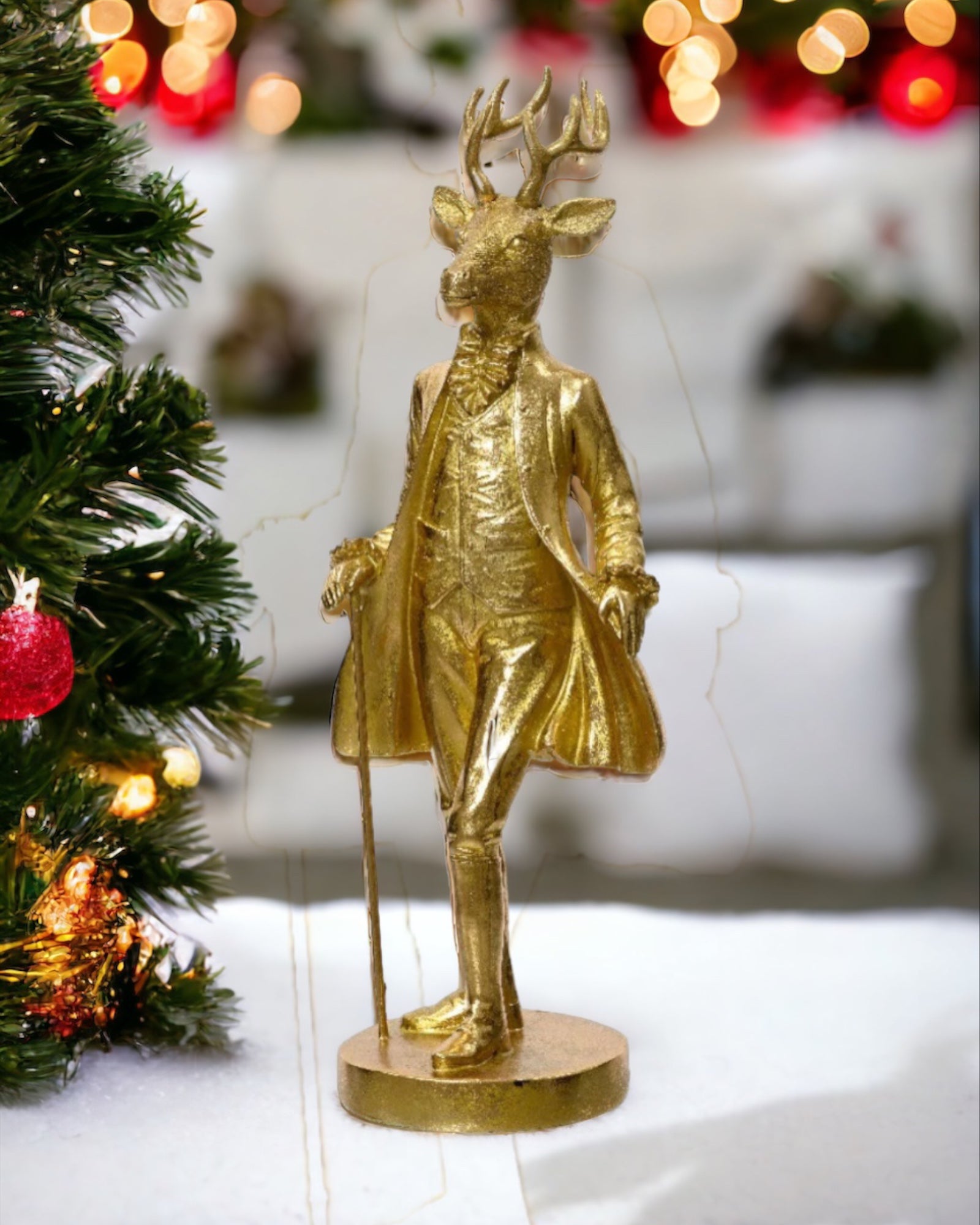 Kaemingk Gold Reindeer Figure