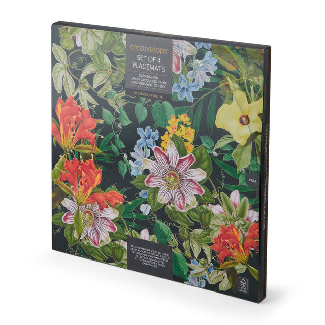 Creative Tops Floral Pack of 4 Premium Round Placemats