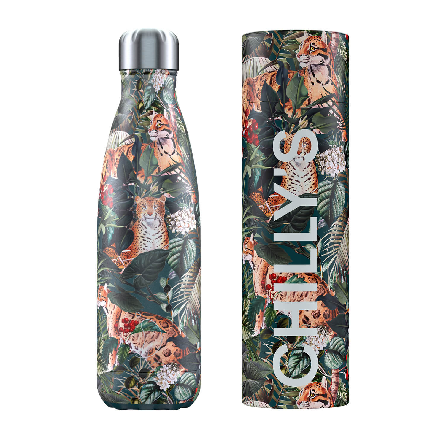 Chillys Leopard Water Bottle 500ml