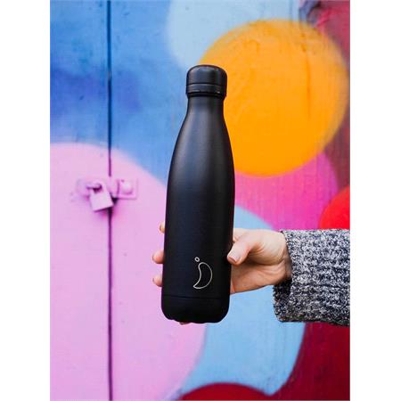 Chilly's Mono Black Insulated Drinks Bottle 750ml