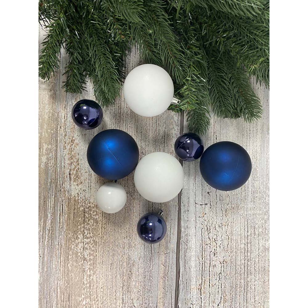 Large and Small 68 Piece Bauble Mixed Pack in Navy