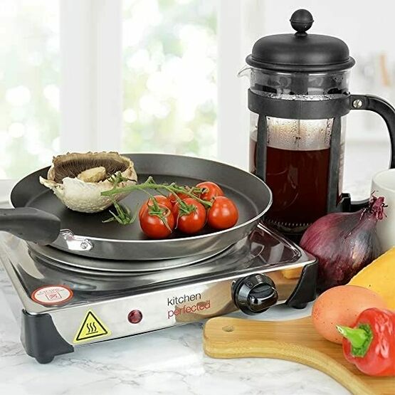 Kitchen Perfected 1500w Single Hotplate - Stainless Steel