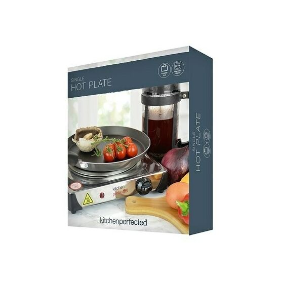 Kitchen Perfected 1500w Single Hotplate - Stainless Steel