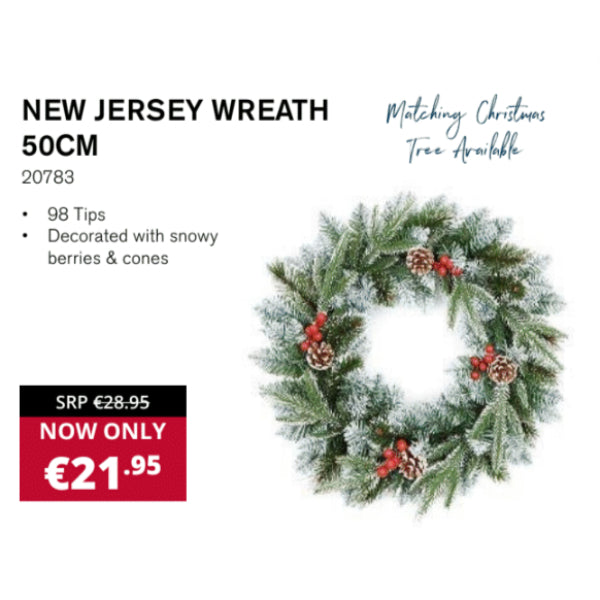 New Jersey Spruce Christmas Wreath 50cm