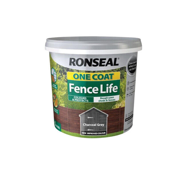 Ronseal One Coat Fence Life 5L - Charcoal Grey