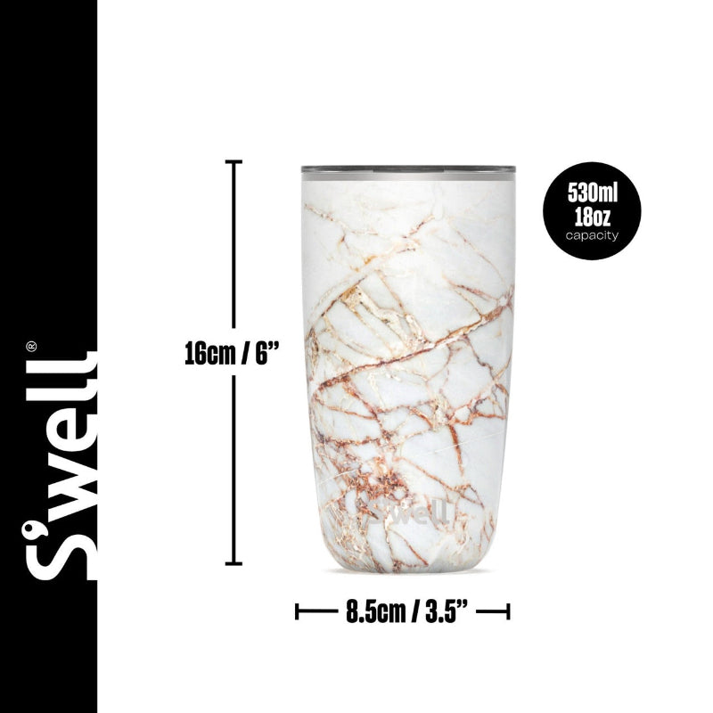 S'well Calacatta Gold Tumbler with Lid, 530ml