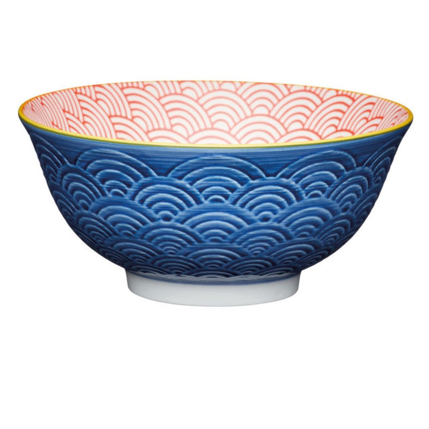 KitchenCraft Blue Arched Pattern Ceramic Bowls