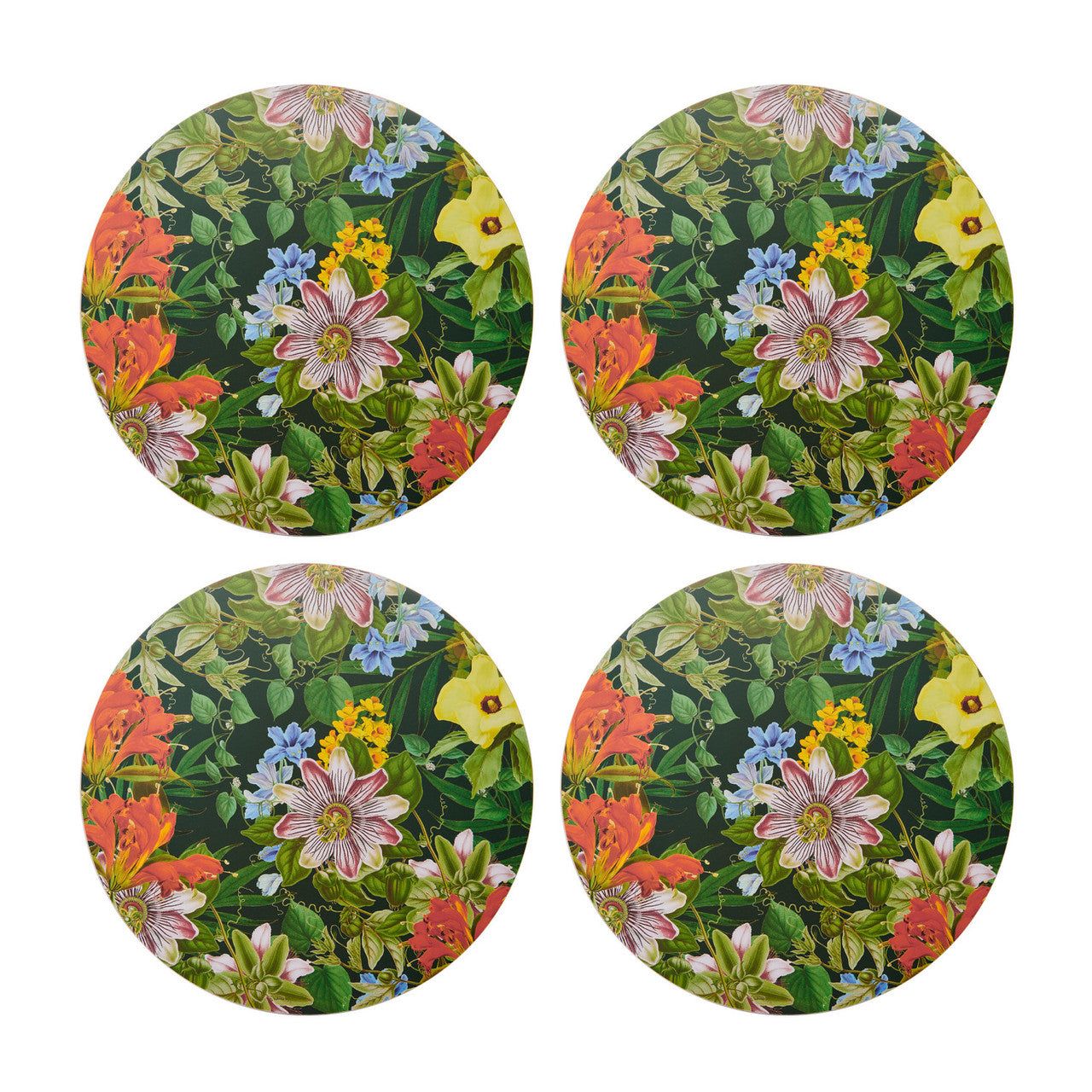 Creative Tops Floral Pack of 4 Premium Round Placemats