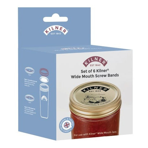 Kilner Set Of 6 Wide Mouth Jar Screw Bands