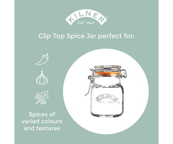 CLIPTOP SQUARE SPICE JAR 70ML